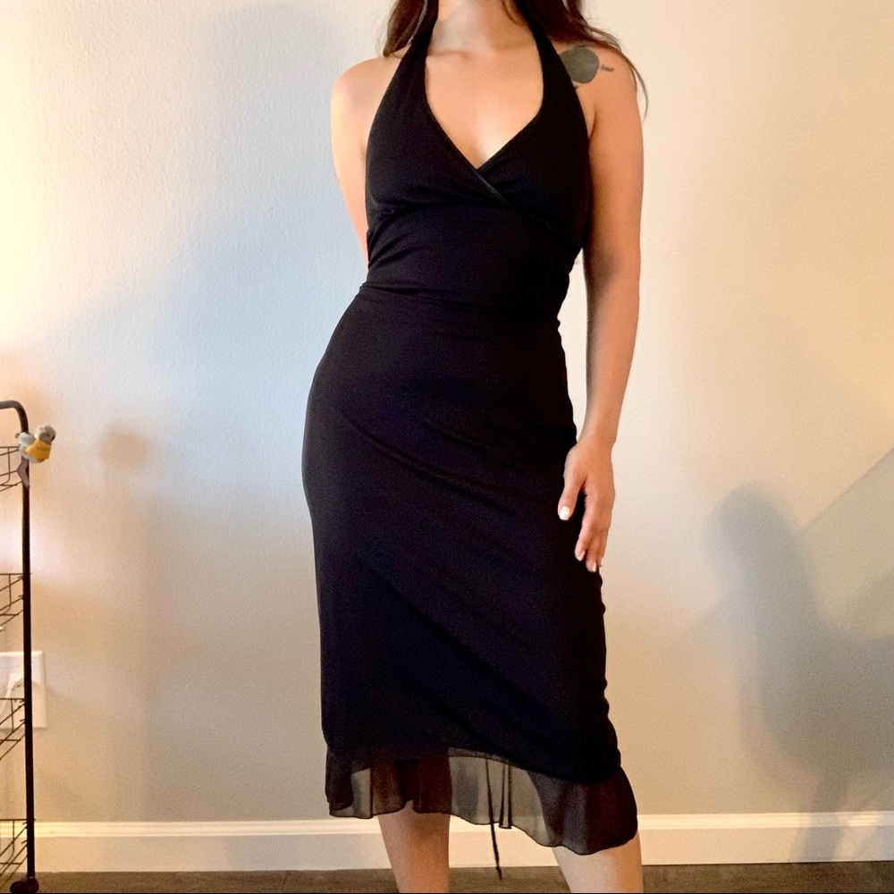 Vintage Charlotte Russe 90s backless halter dress